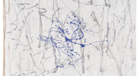 Giulio Turcato, Itinerari, 1970, oil and mixed media on foam rubber on canvas, 70x100 cm