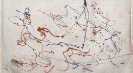 Giulio Turcato, Itinerari, 1972, oil and mixed media on foam rubber on canvas, 70x100 cm