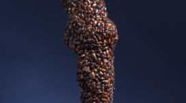 Jan Fabre, Armour (Leg), 1997, jewel beetles on iron wire, 81x29x21 cm