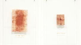 Senza Titolo, 2015, linen, wax, pigmenti, glass, 42x30 cm each