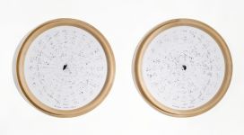 Tondi Cieli (anni '80), photographs printed on round canvases in natural wooden frames, Ø 96 cm