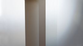 Vaso fisiognomico di Battista Sforza, 1982-2017, yellow Siena marble, 33.5xØ 36 cm, turned following the profiles of Doppio ritratto dei Duchi di Urbino by Piero della Francesca (1465-1472), Galleria degli Uffizi, Firenze