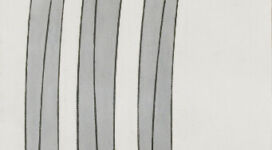 Mauro Staccioli, Senza titolo, 2003, graphite and industrial paint on paper on canvas cm 226x77