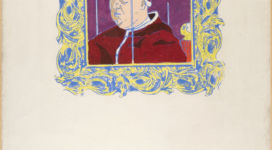 Aldo Mondino, Senza titolo (cardinale), 1964, mixed media on canvas, 140x99,5 cm