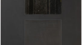Carol Rama, Luogo e segni, 1974, tires and mixed media on canvas of hood, 110 x100 cm
