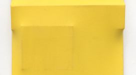 Bruno Gambone, Senza Titolo, 1972, yellow acrylic on shaped canvas, cm 20x20