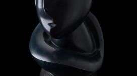 Aki Mimura, La Terra Blu, 2021, bronze and black Belgian marble 32x17x21 cm