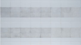 Michel Parmentier, 14 décembre 1989, charcoal frottage on translucent paper 304x300 cm