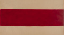 Michel Parmentier, décembre 1967_R03, painting on folded paper 99,6x65 cm